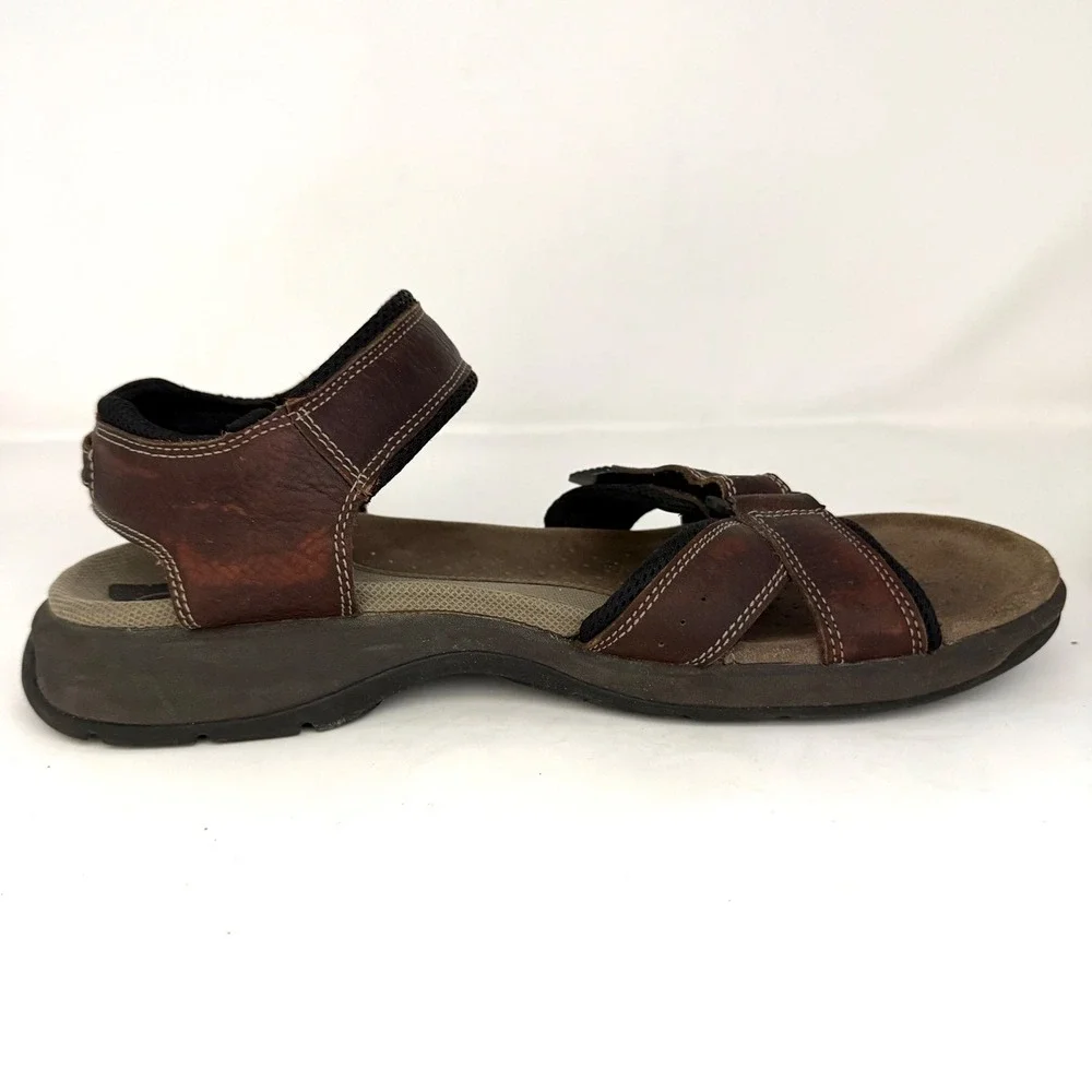 Clarks Mens Brown Leather Adjustable Strap‎ Sports Trail Sandals 14M 78705
